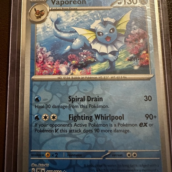 Vaporeon Pokémon reverse holo Card - 022/131 (prismatic evolutions) - Picture 3 of 8